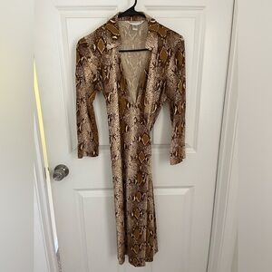 Diane Von Furstenberg Brown Snake Print Dress